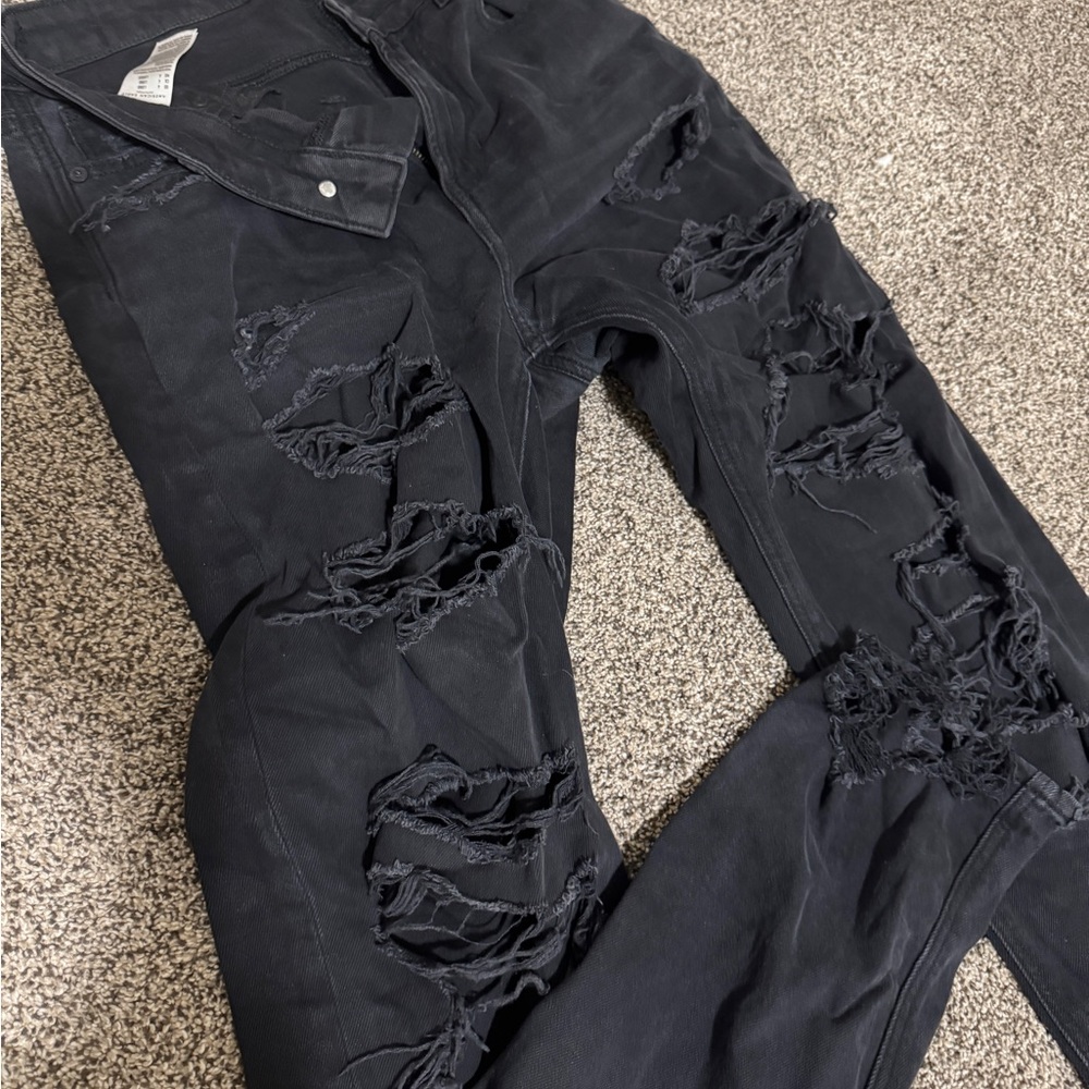 American Eagle Outfitters Black Skinny Jeans Distressed